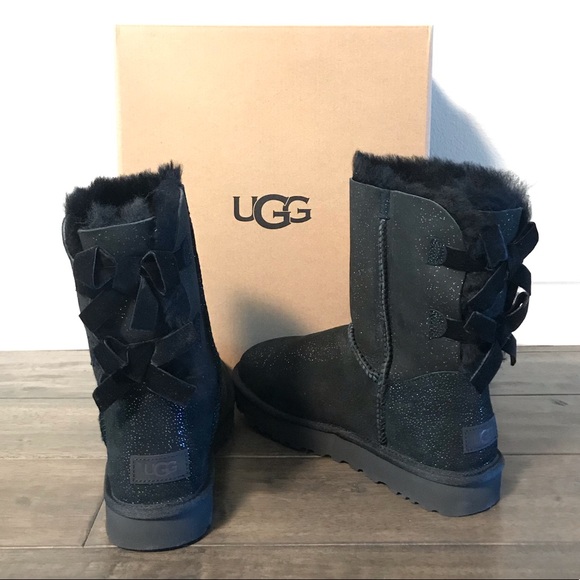 UGG Shoes - {UGG} Black Bailey Bow II Twinkle Boots